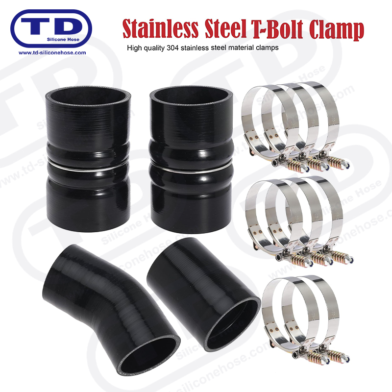 4 Inch Turbo Silicone Coupler Kit – 2 Boots & 4 T-Bolt Clamps For Intercooler/Intake Piping