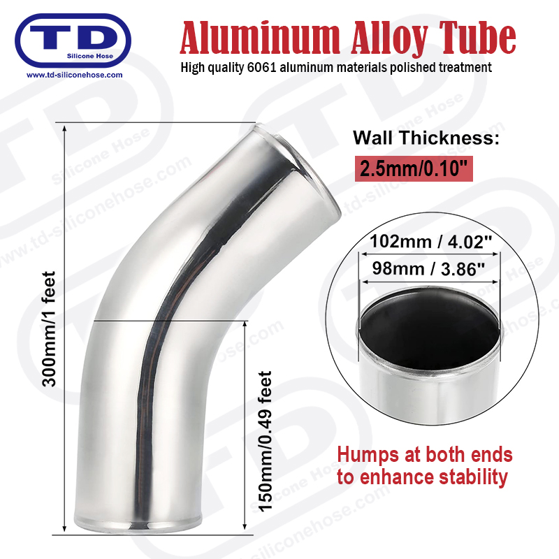 2 x 3 OD 180 degree U Elbow Aluminum Turbo Intercooler Intake Pipe